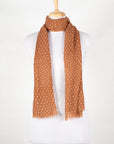 Polka Dots Illusion Merino Wool Scarf - Burnt Orange