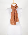 Polka Dots Illusion Merino Wool Scarf - Burnt Orange
