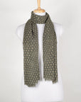 Polka Dots Illusion Merino Wool Scarf - Green