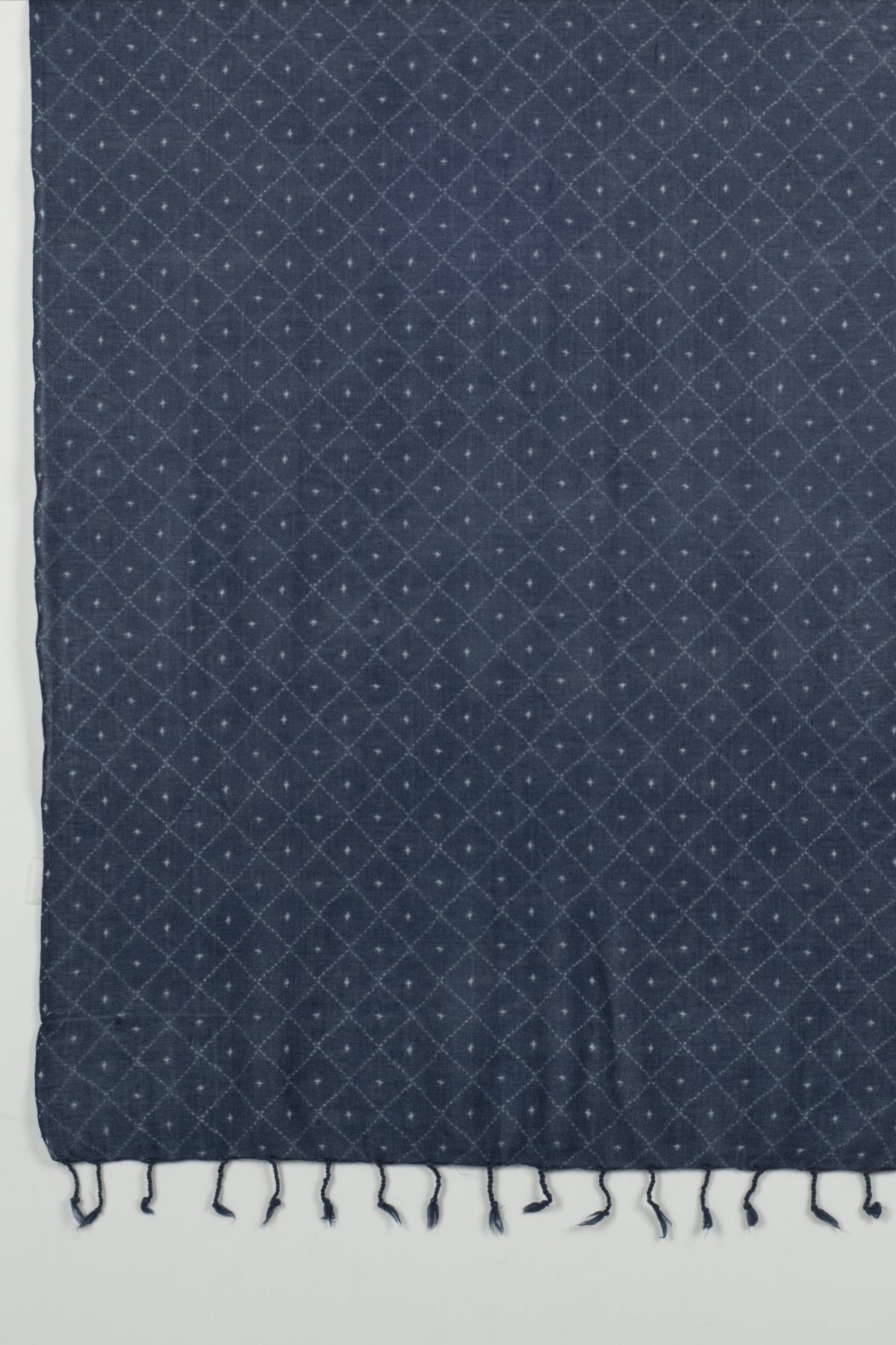 Dotted Diamond Merino Wool Scarf - Blue