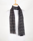 Shades of Chevron Fine Wool Scarf – Black White