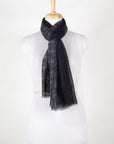 Shades of Chevron Fine Wool Scarf – Black White