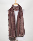 Geometric Abstract Jacquard Merino Wool Scarf - Maroon