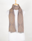 Concentric Diamonds Fine Wool Jacquard Scarf – Grey Yellow | SVEŽElife