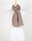 Concentric Diamonds Fine Wool Jacquard Scarf – Grey Yellow | SVEŽElife