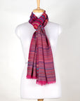 Vivid Stripes Reversible Cashmere Wool Scarf – Pink Multi | SVEŽElife