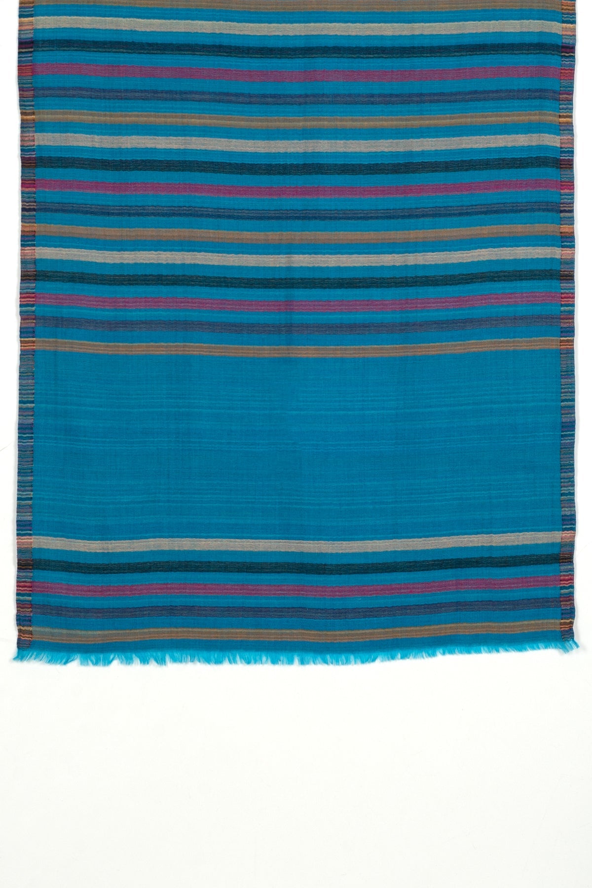 Vivid Stripes Reversible Cashmere Wool Scarf – Turquoise Multi | SVEŽElife