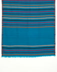 Vivid Stripes Reversible Cashmere Wool Scarf – Turquoise Multi | SVEŽElife