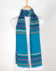 Vivid Stripes Reversible Cashmere Wool Scarf – Turquoise Multi | SVEŽElife