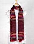 Vivid Stripes Reversible Cashmere Wool Scarf – Brown Multi-Coloured | SVEŽElife