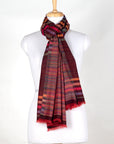Vivid Stripes Reversible Cashmere Wool Scarf – Brown Multi-Coloured | SVEŽElife