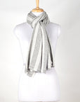 Chevron Stripe Bands Cashmere Wool Scarf - Grey