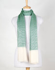 Micro Squares Cashmere Wool Scarf – Bottle Green & Off-White