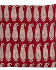Paisley and Geometric Pattern Bagh Hand Block Print Cotton Cushion Cover - Red Black