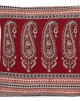 Paisley and Pine Bagh Hand Block Print Cotton Cushion Cover - Red Black