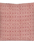 Flower Tile Bagh Hand Block Print Cotton Cushion Cover - Red White