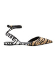Palmito Animal Print Calf Leather Flat Sandals – Pointed Toe