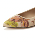 Pindaiva Beige Suede Embroidered Ballerinas