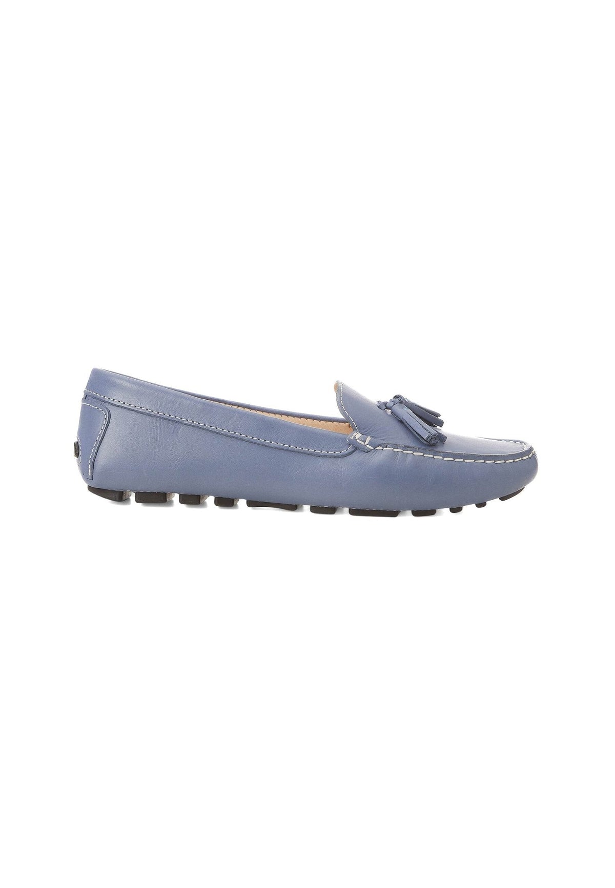 Caviúna Blue Calf Leather Tassel Loafers – Flat