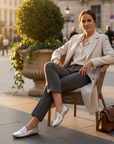 Angico Silver Leather Driving Loafers – Flat Penny Moccasins