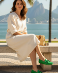 Caviúna Green Calf Leather Tassel Loafers – Flat