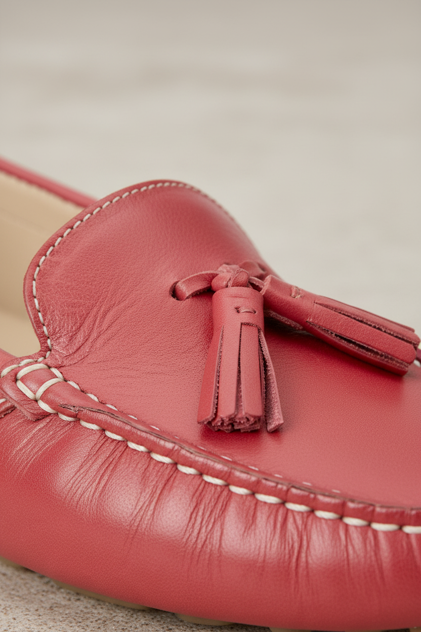 Caviúna Pink Calf Leather Tassel Loafers – Flat