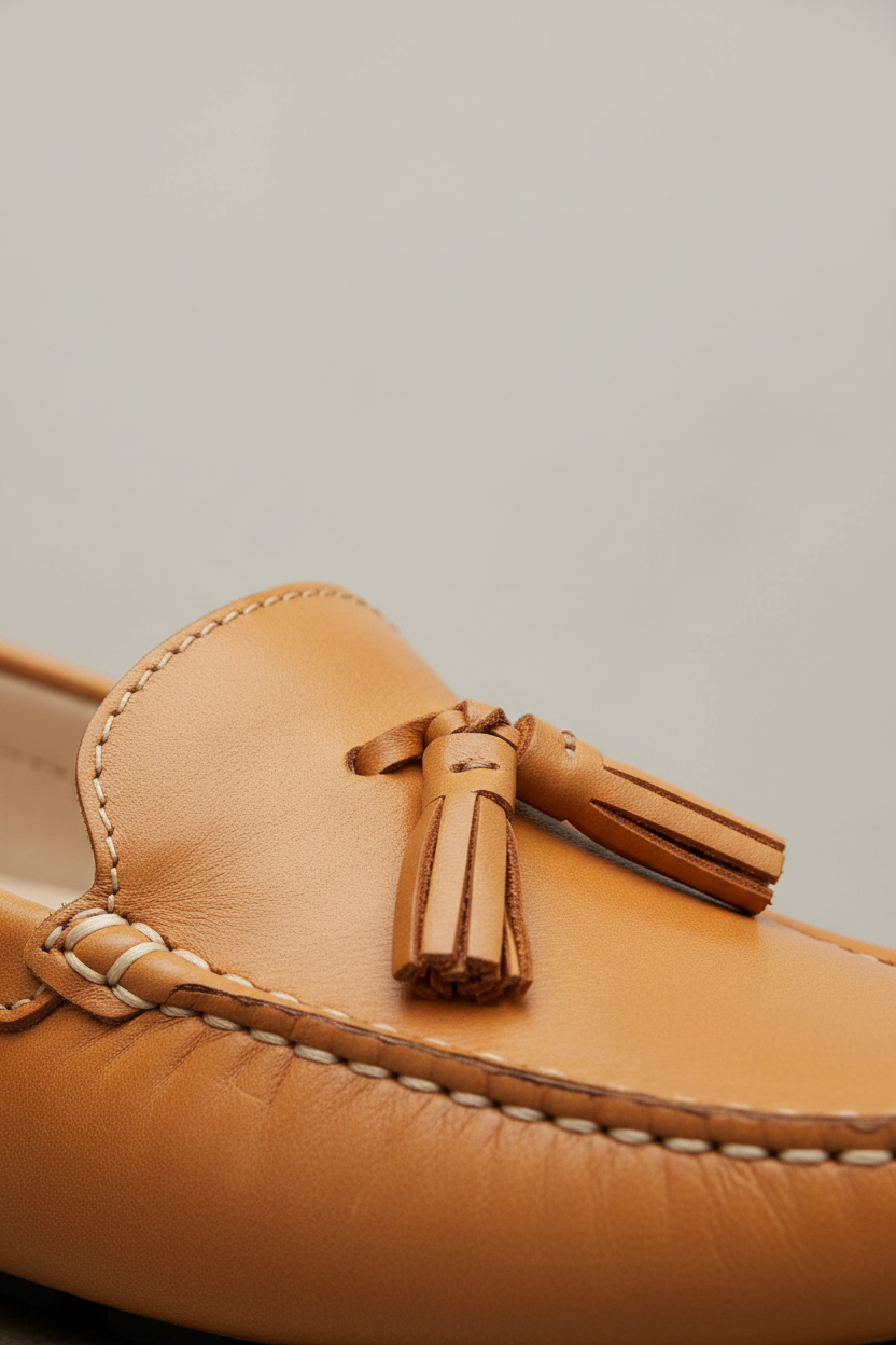 Caviúna Caramel Calf Leather Tassel Loafers – Flat
