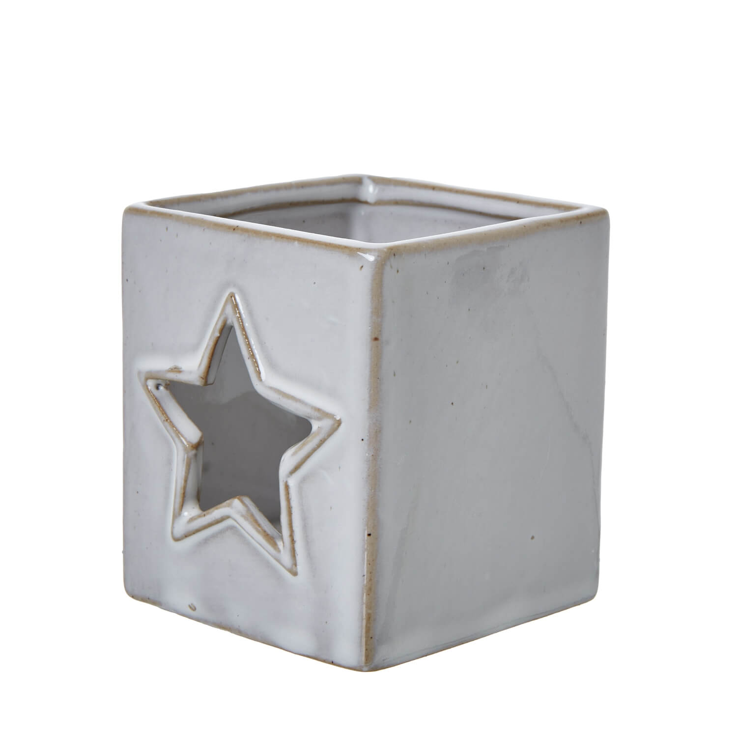 White Ceramic Star Tealight Holder
