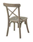Cross Back Wooden Chair with Rush Seat