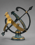 Armillary Small Solid Brass Verdigris Patina Sphere Sundial
