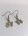 Stainless steel science flask bottle chemistry silver earrings