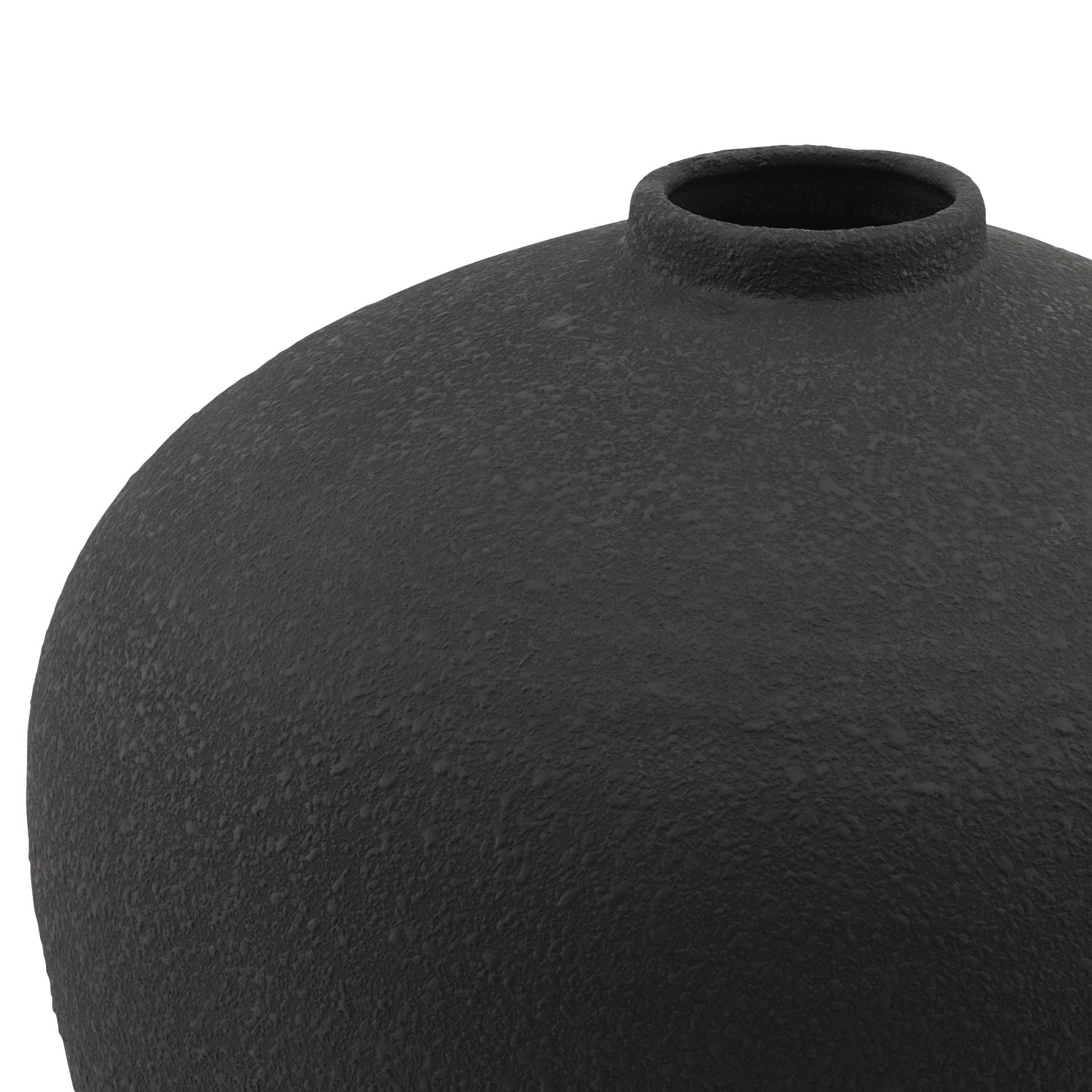Matt Black Ceramic Floor Vase