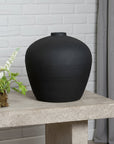 Matt Black Ceramic Floor Vase