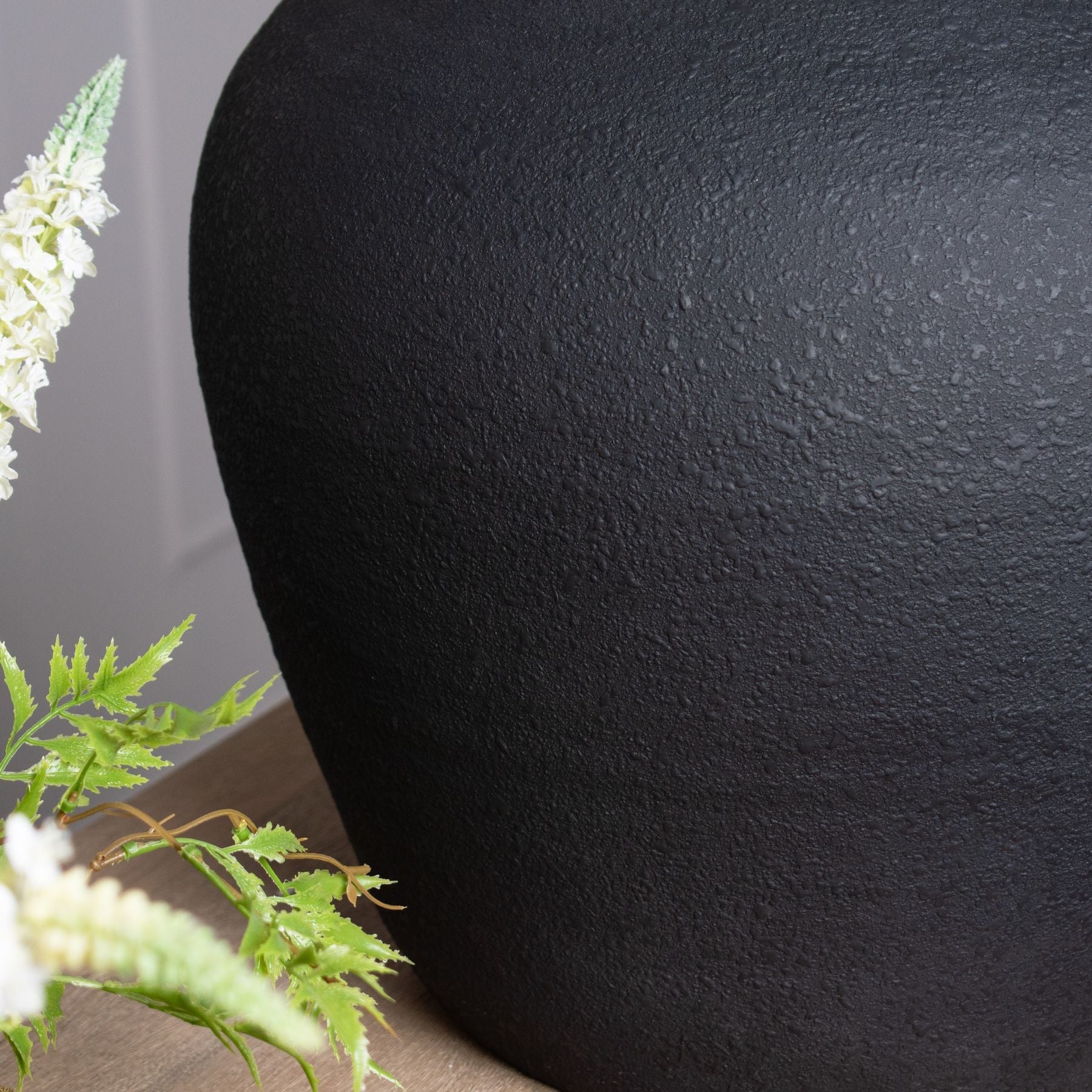 Matt Black Ceramic Floor Vase