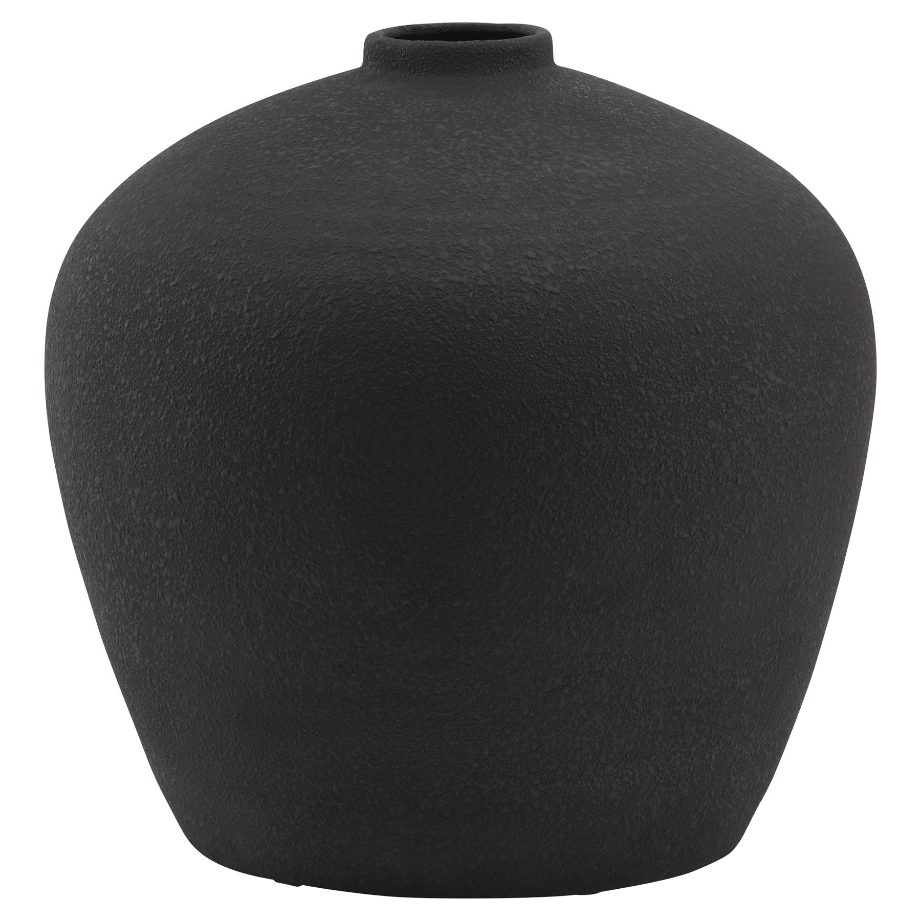 Matt Black Ceramic Floor Vase