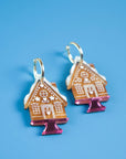 Gingerbread House Hoop Earrings