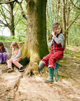 Robin Red Chunky Cord Dungarees