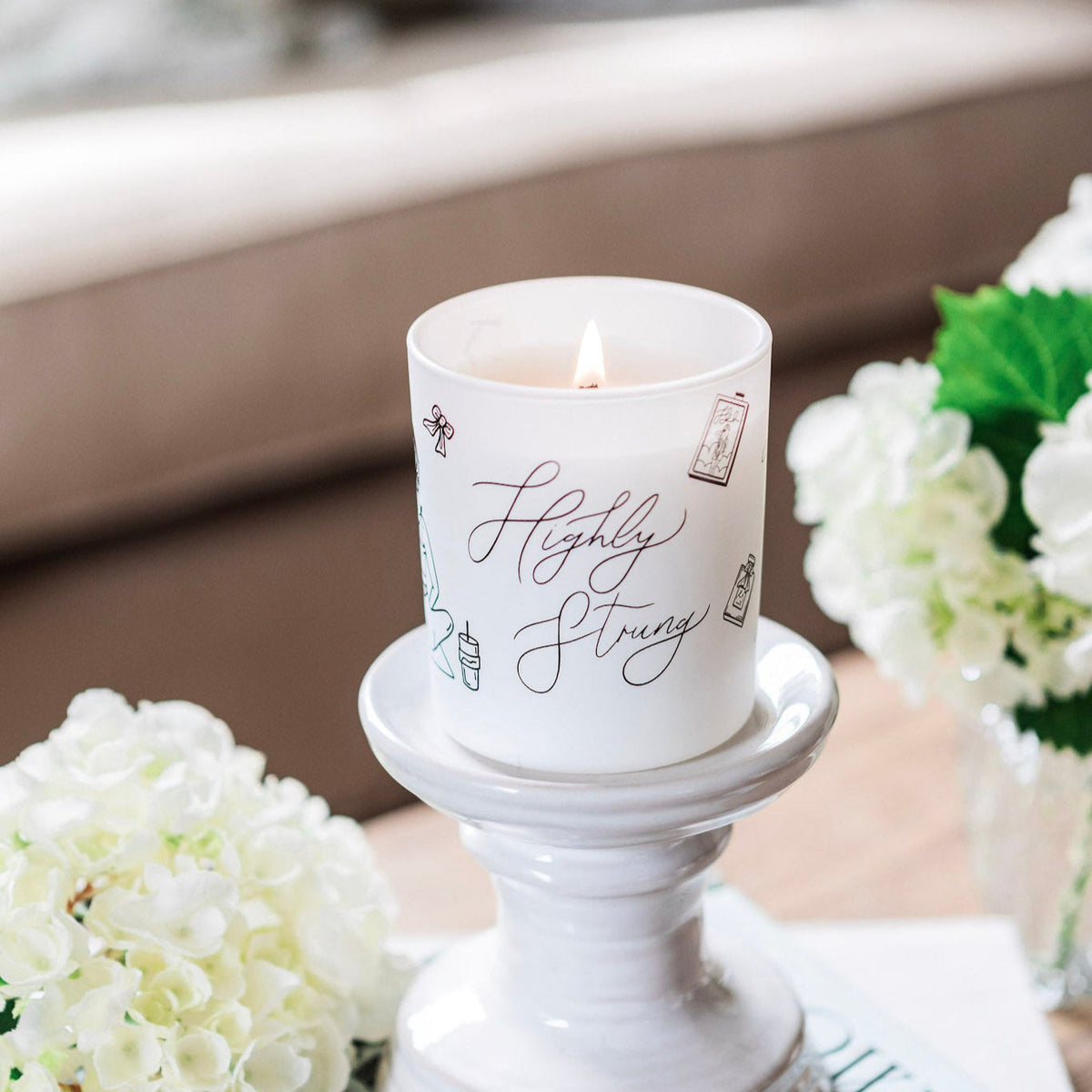 Highly Strung Natural Wax Glass Candle