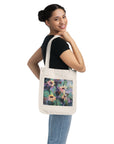 Organic Canvas Tote Bag with 'Eastern Light Wildflowers' I Original Artwork by American Artist Barbara Cleary