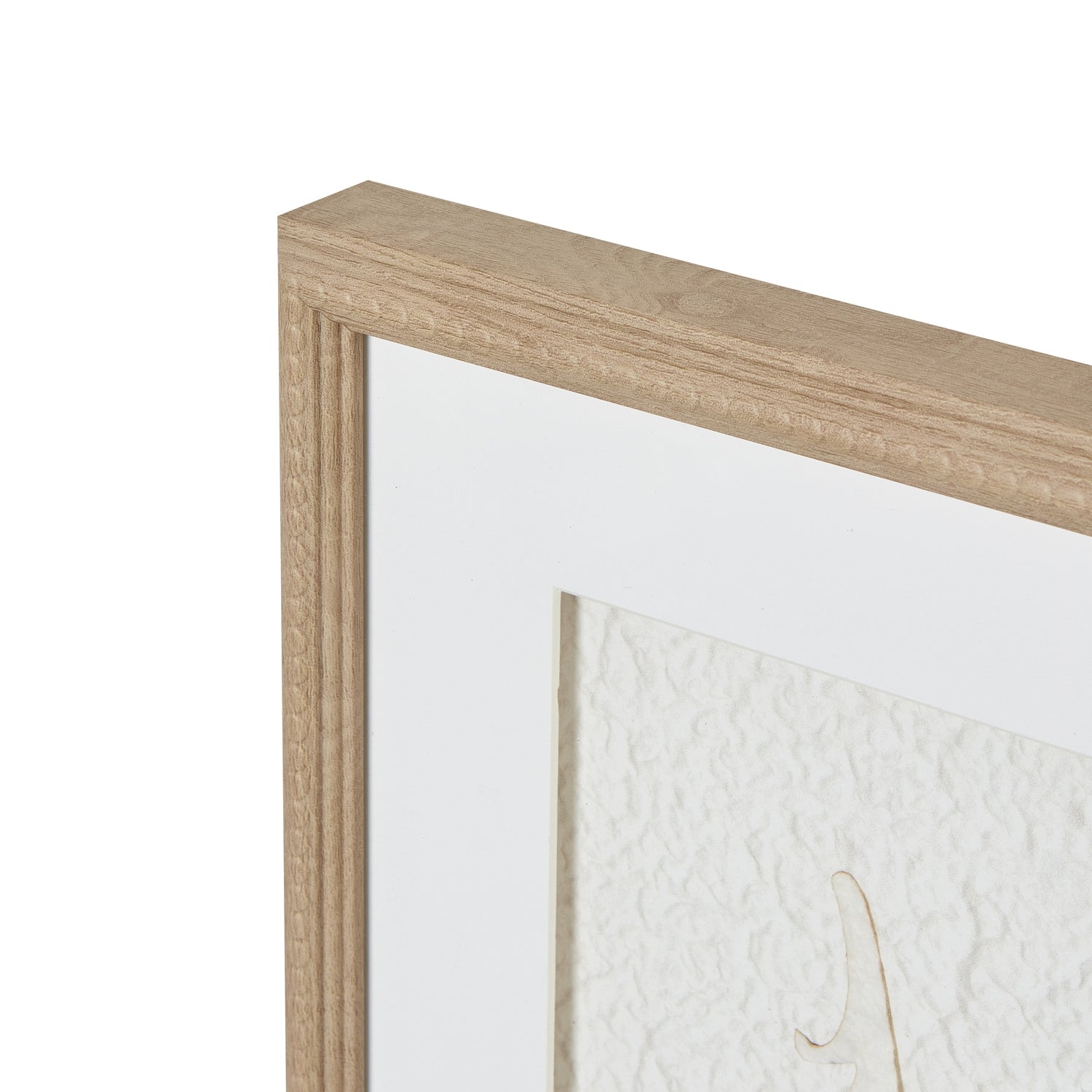 White Feather Artwork in Beaded Wood Frame