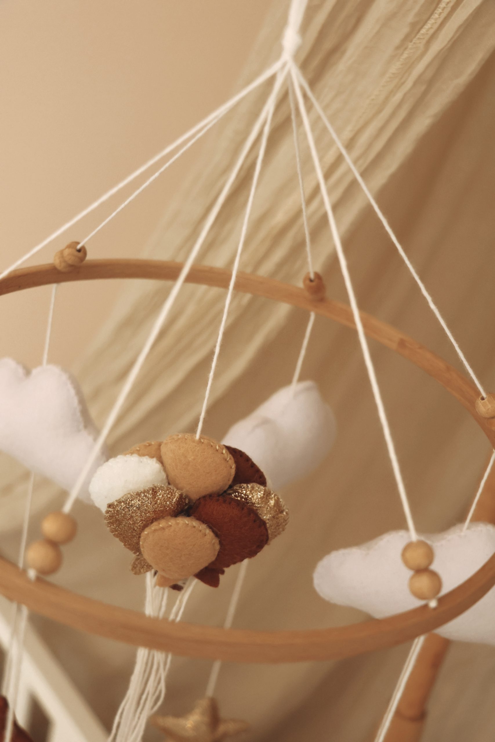 Handmade Bunny baby mobile  bordeaux-3