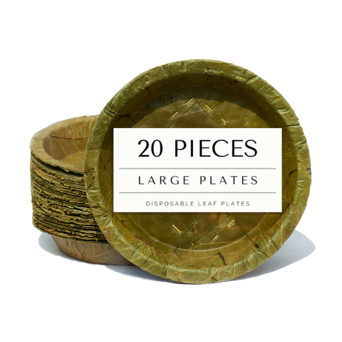 Large Disposable Leaf Plates - 23cm / 9 inch diameter