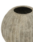 Round Ceramic Vase in Light Grey