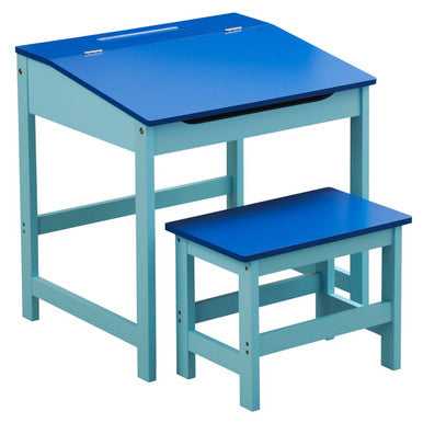 Jordan Blue Kids Desk and Stool Set with Storage