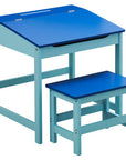 Jordan Blue Kids Desk and Stool Set with Storage
