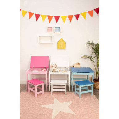 Jordan Blue Kids Desk and Stool Set with Storage