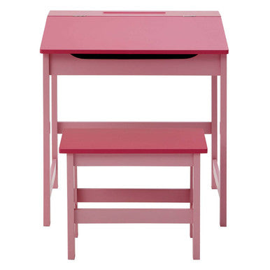 Jordan Pink Kids Desk and Stool Set with Storage