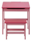 Jordan Pink Kids Desk and Stool Set with Storage