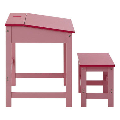 Jordan Pink Kids Desk and Stool Set with Storage