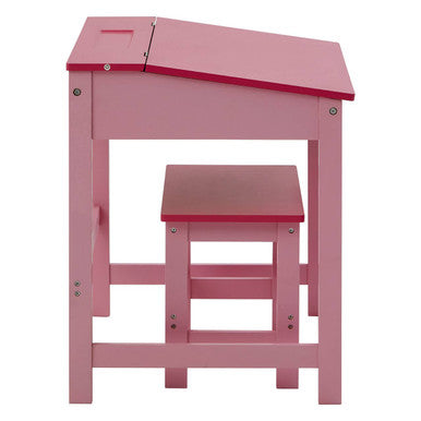 Jordan Pink Kids Desk and Stool Set with Storage
